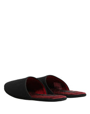 Dolce & Gabbana Black Wool Cashmere Slippers