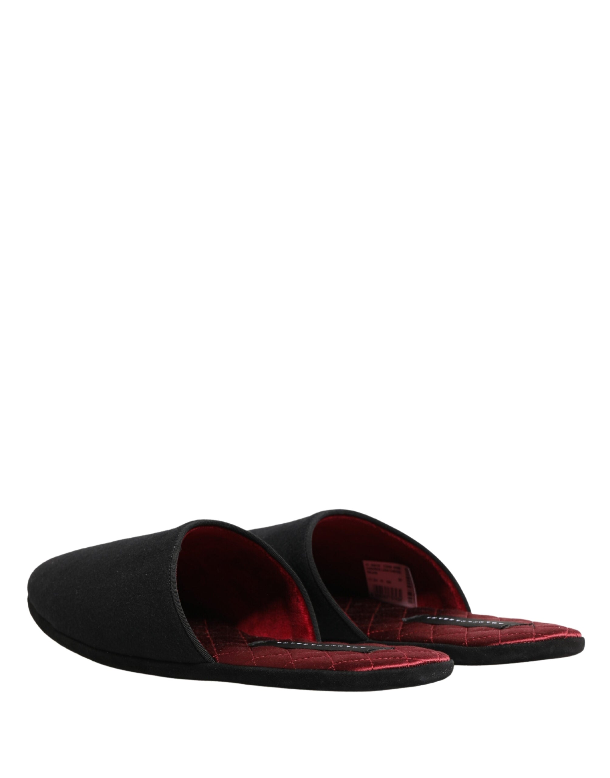 Dolce & Gabbana Black Wool Cashmere Slippers