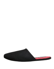Dolce & Gabbana Black Wool Cashmere Slippers
