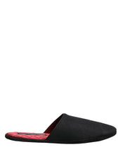 Dolce & Gabbana Black Wool Cashmere Slippers