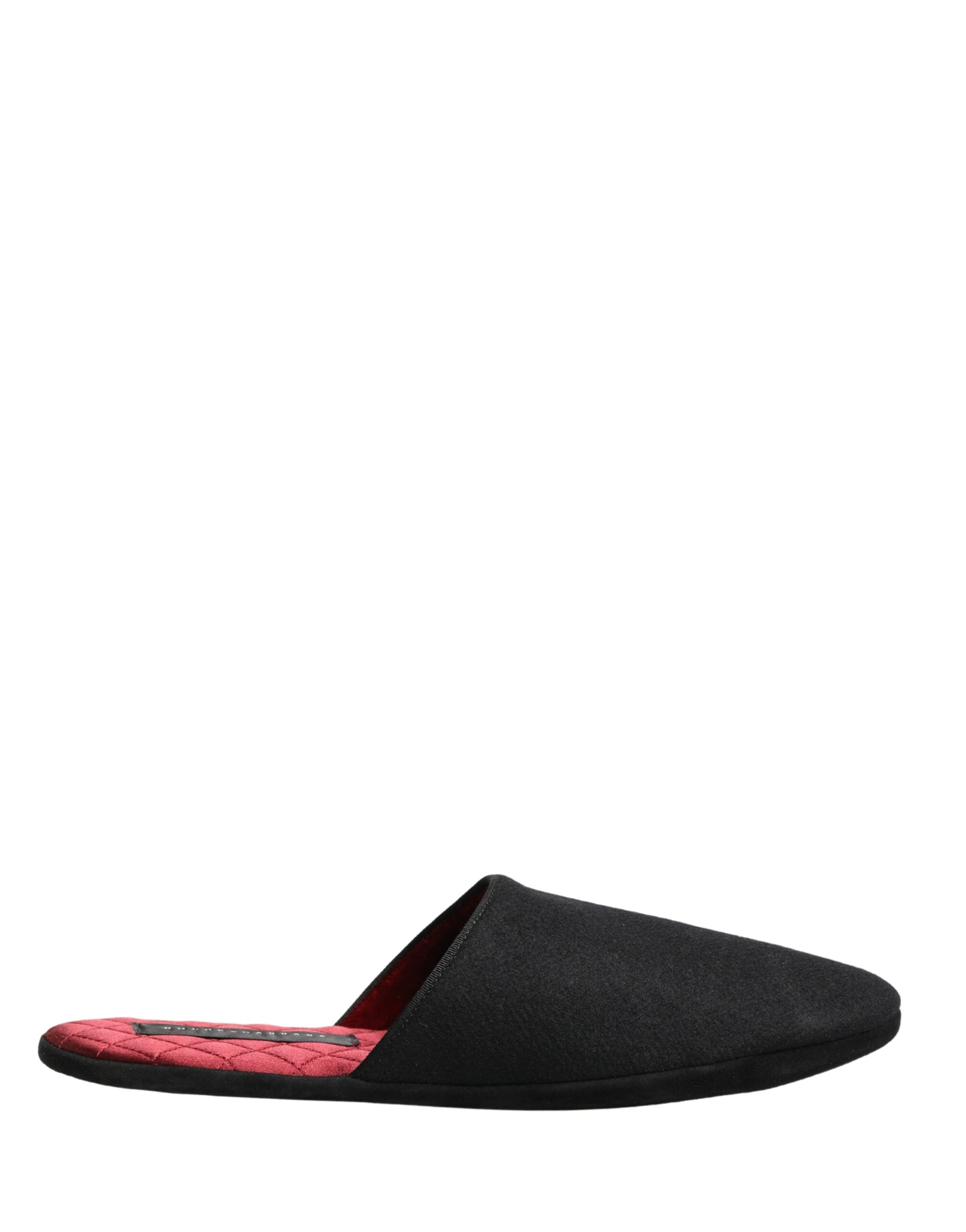 Dolce & Gabbana Black Wool Cashmere Slippers