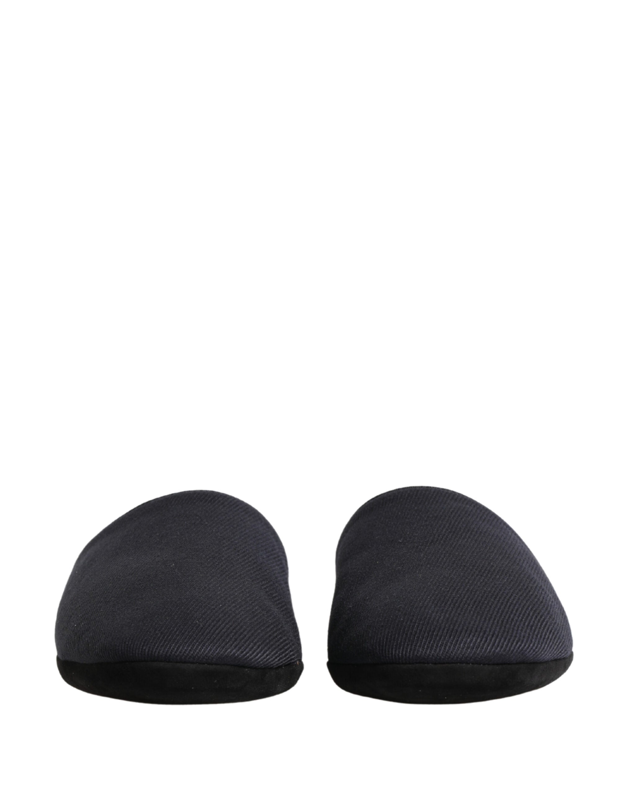 Dolce & Gabbana Dark Navy Wool Cotton Slippers