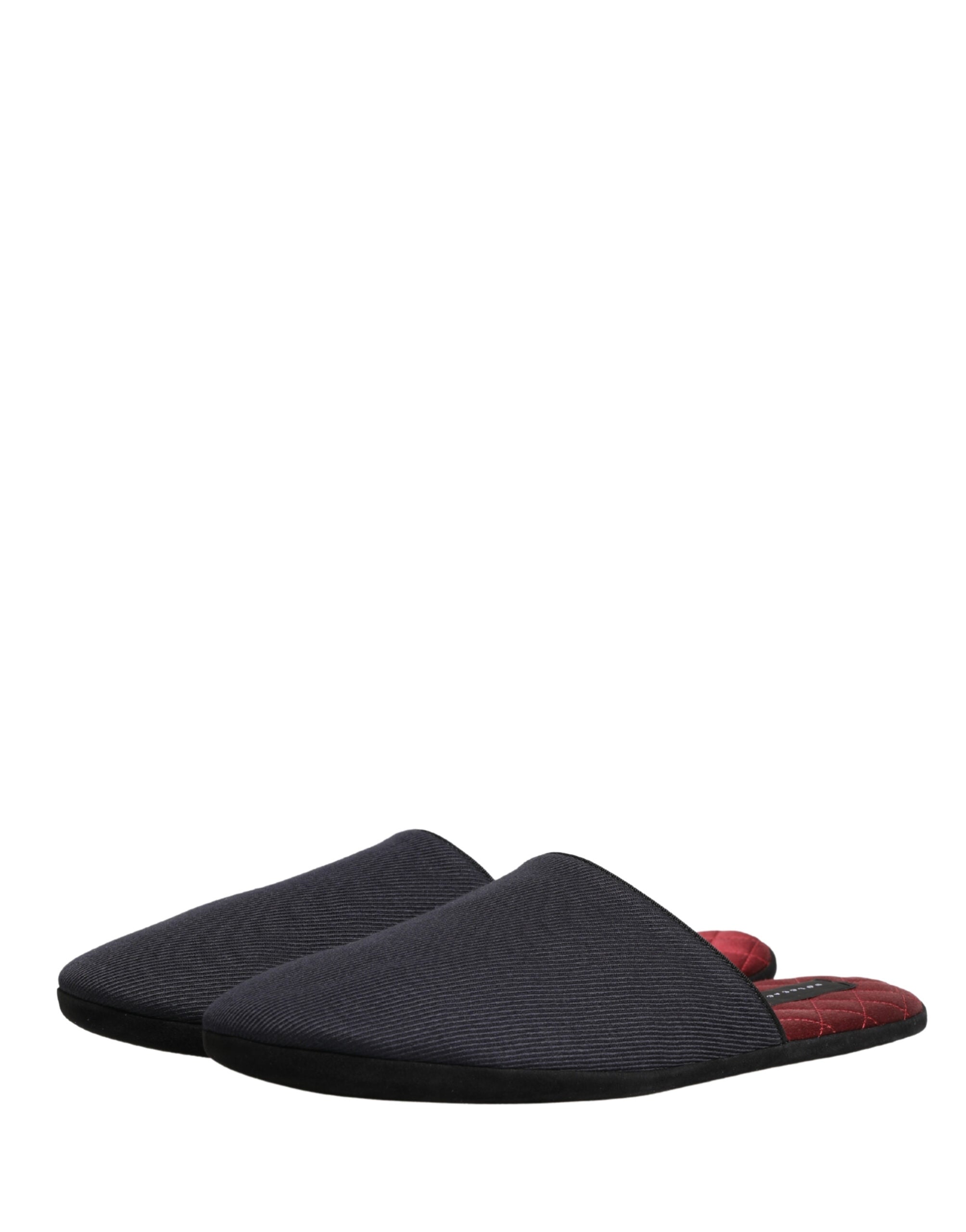 Dolce & Gabbana Dark Navy Wool Cotton Slippers