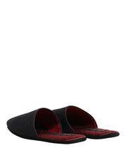 Dolce & Gabbana Dark Navy Wool Cotton Slippers
