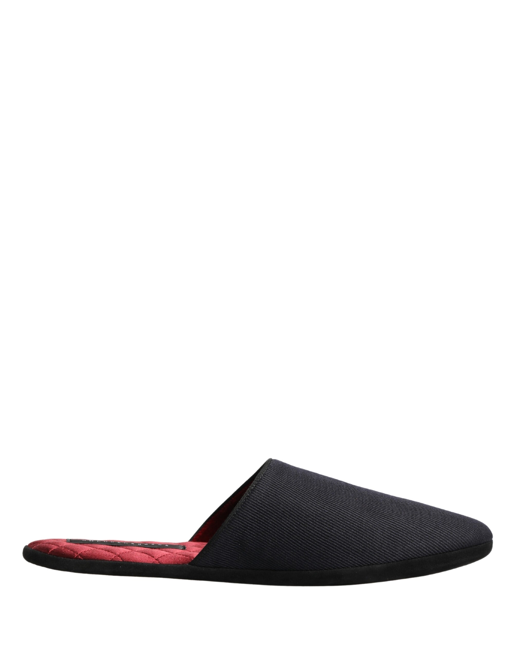 Dolce & Gabbana Dark Navy Wool Cotton Slippers