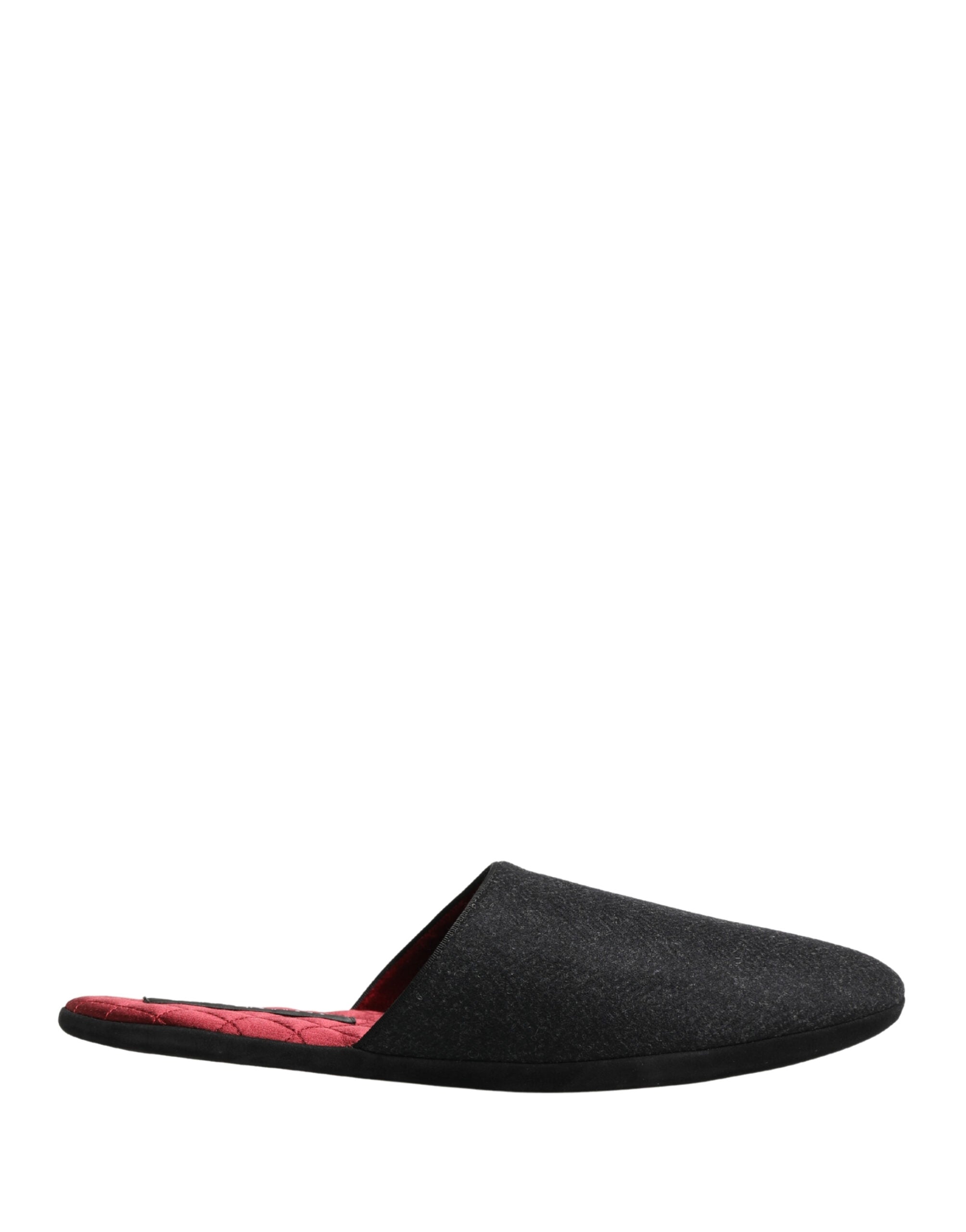 Dolce & Gabbana Anthracite Wool Cashmere Slippers