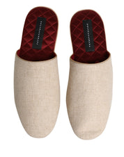 Dolce & Gabbana Beige Shetland Wool Slippers