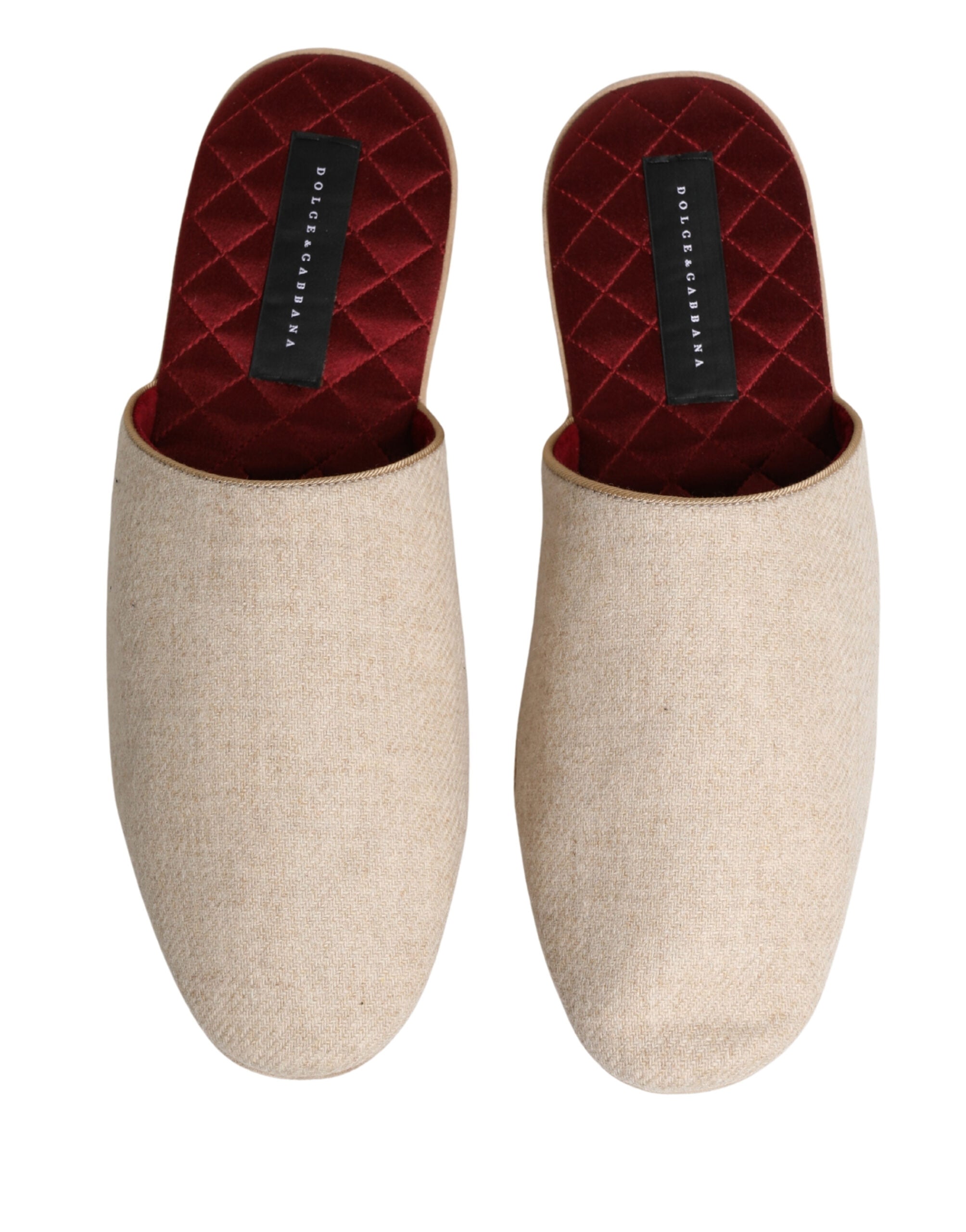 Dolce & Gabbana Beige Shetland Wool Slippers