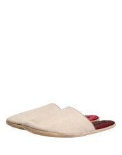 Dolce & Gabbana Beige Shetland Wool Slippers