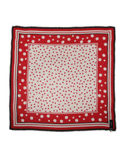 Dolce & Gabbana Red Polka Dot Modal Cashmere Square Stole