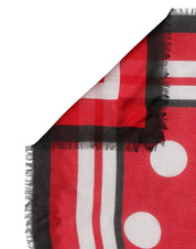 Dolce & Gabbana Red Polka Dot Modal Cashmere Square Stole