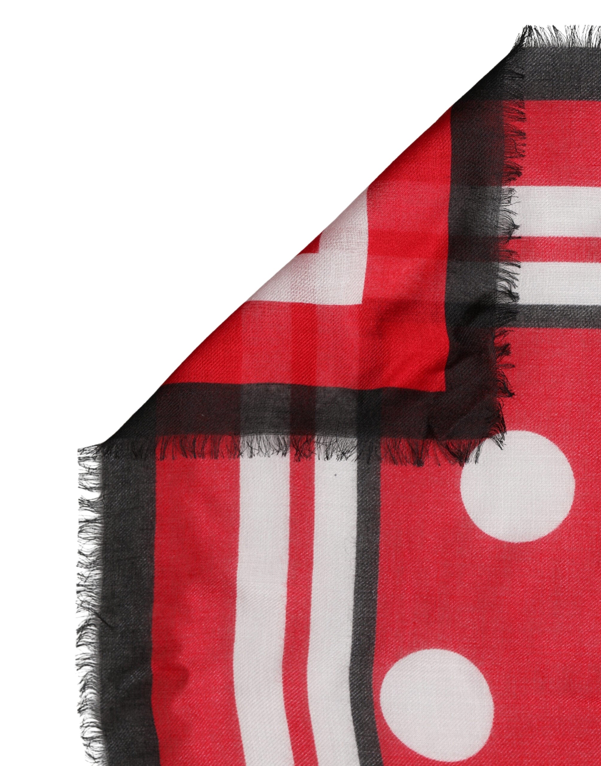 Dolce & Gabbana Red Polka Dot Modal Cashmere Square Stole