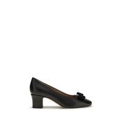 Ferragamo Black Calf Leather High Heel Pumps