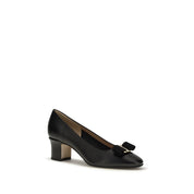 Ferragamo Black Calf Leather High Heel Pumps