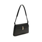 Savette Black Calf Leather Shoulder Bag