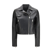 PINKO Black Calf Leather Jacket