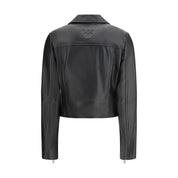 PINKO Black Calf Leather Jacket