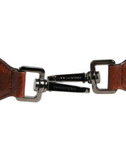 Dolce & Gabbana Brown Velvet Leather Shoulder Strap