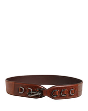 Dolce & Gabbana Brown Velvet Leather Shoulder Strap