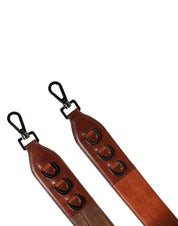 Dolce & Gabbana Brown Velvet Leather Shoulder Strap