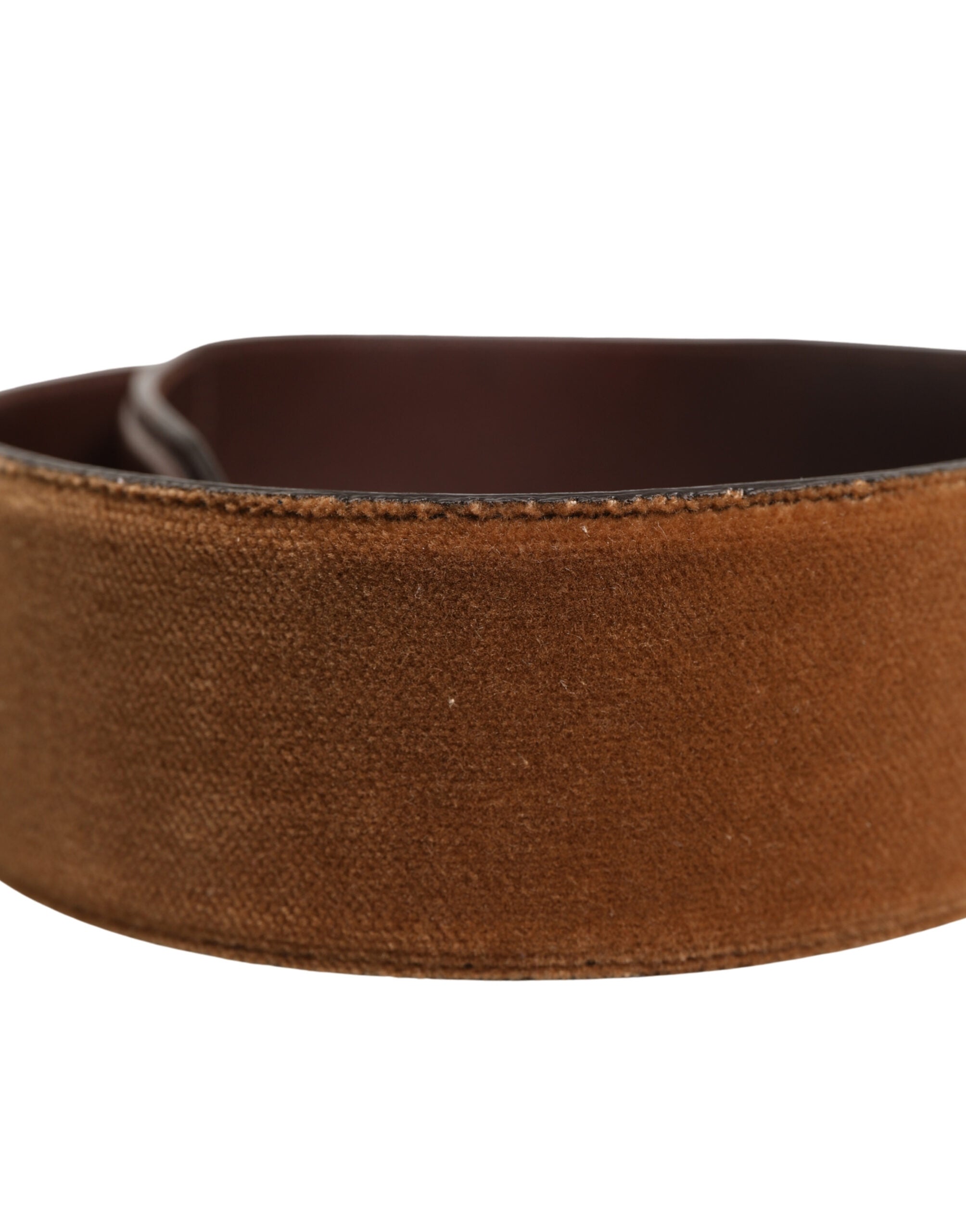 Dolce & Gabbana Brown Velvet Leather Shoulder Strap