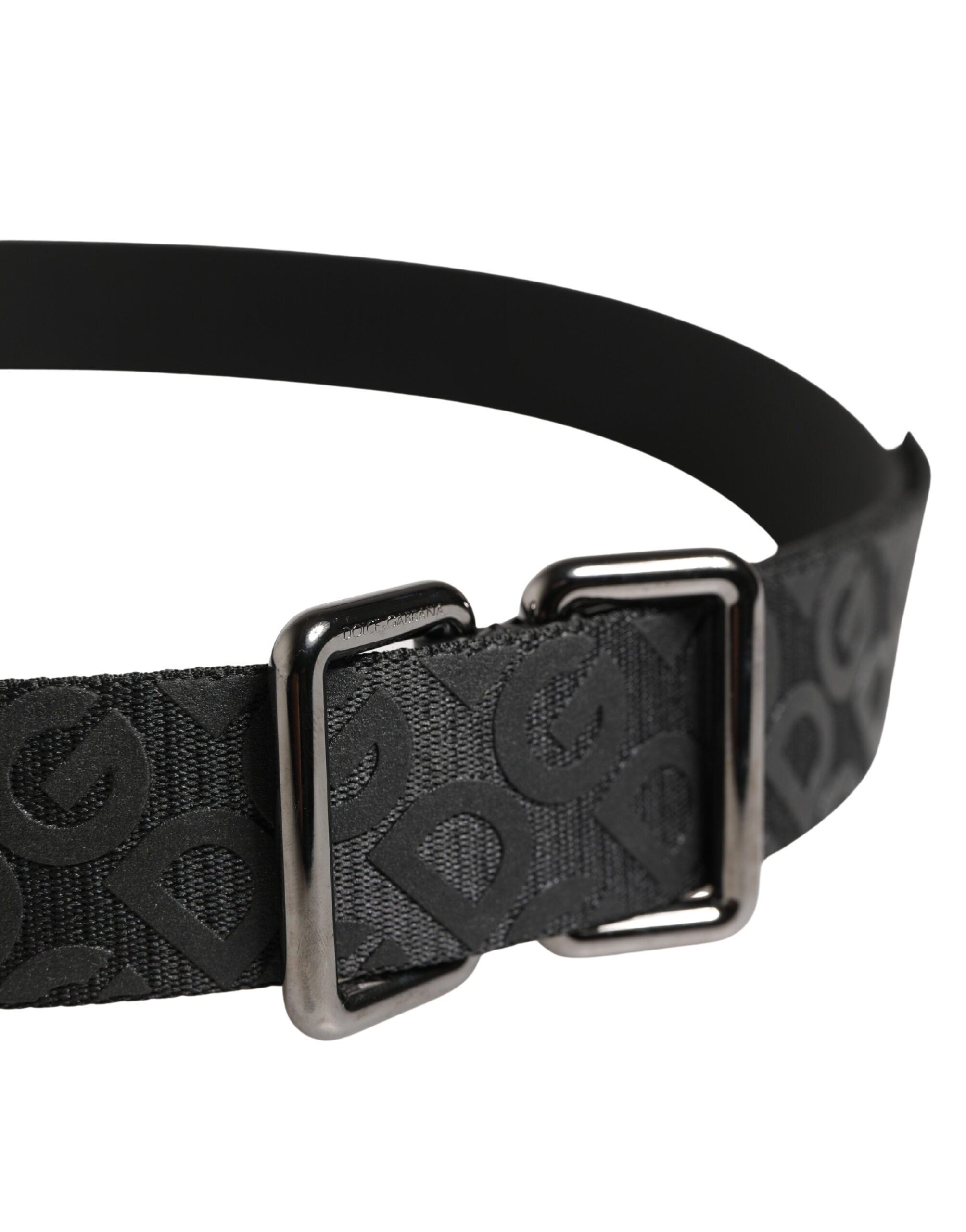 Dolce & Gabbana Black Polyester and Calf Leather Belt