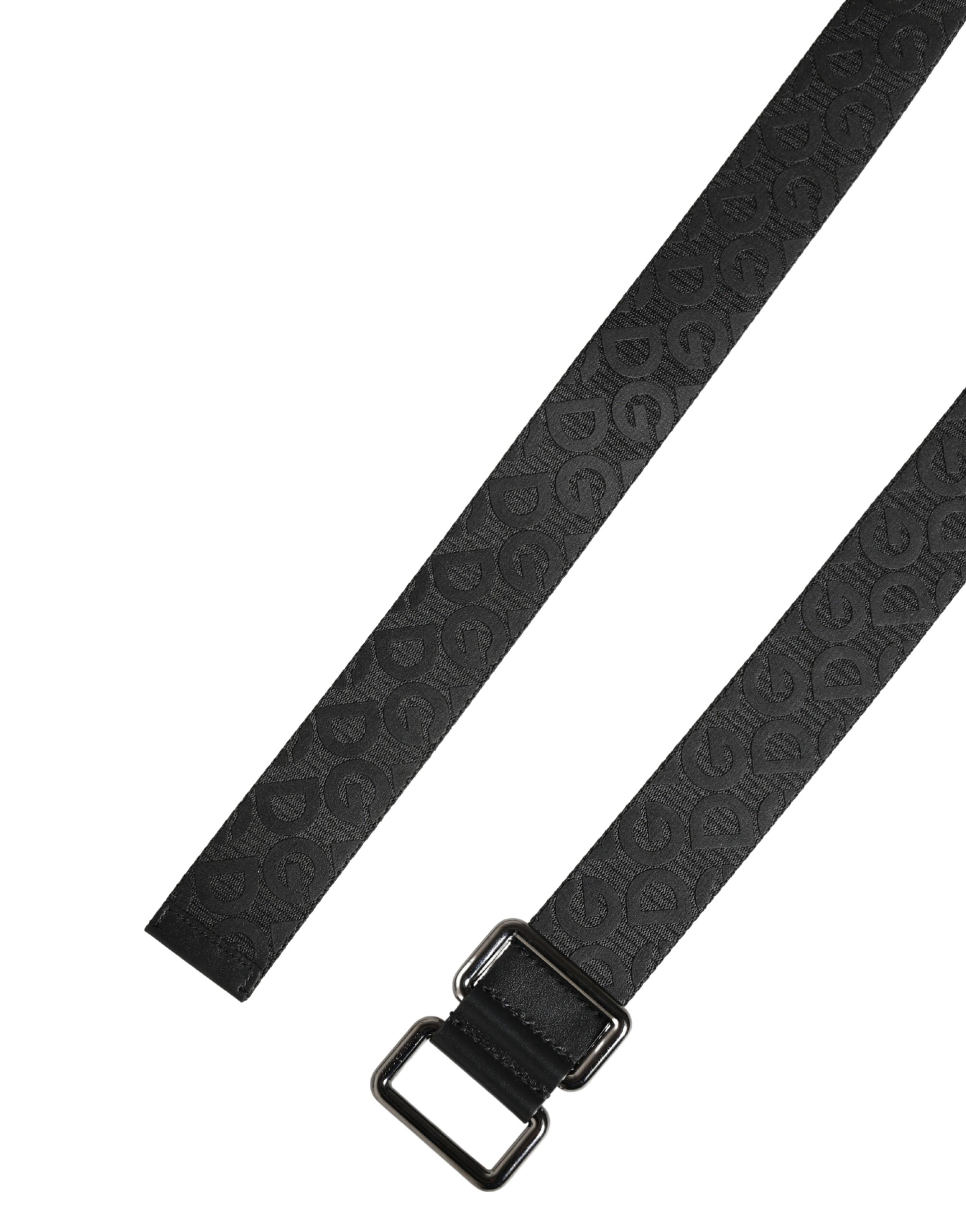 Dolce & Gabbana Black Polyester and Calf Leather Belt