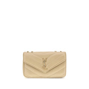 Saint Laurent Beige Lambskin Shoulder Bag