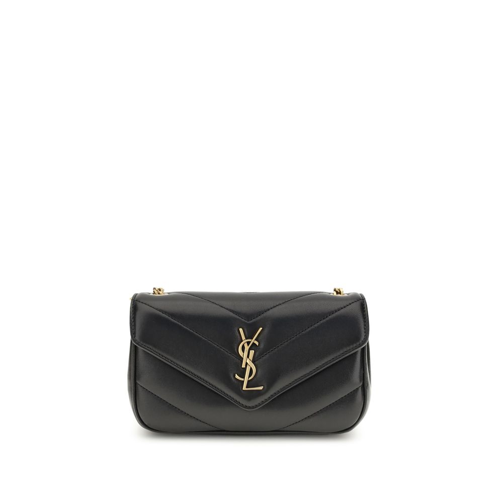 Saint Laurent Black Lambskin Shoulder Bag