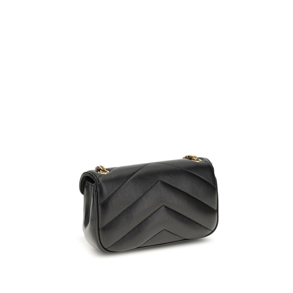 Saint Laurent Black Lambskin Shoulder Bag