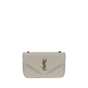 Saint Laurent White Lambskin Shoulder Bag