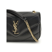 Saint Laurent Black Lambskin Shoulder Bag