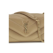 Saint Laurent Beige Lambskin Shoulder Bag