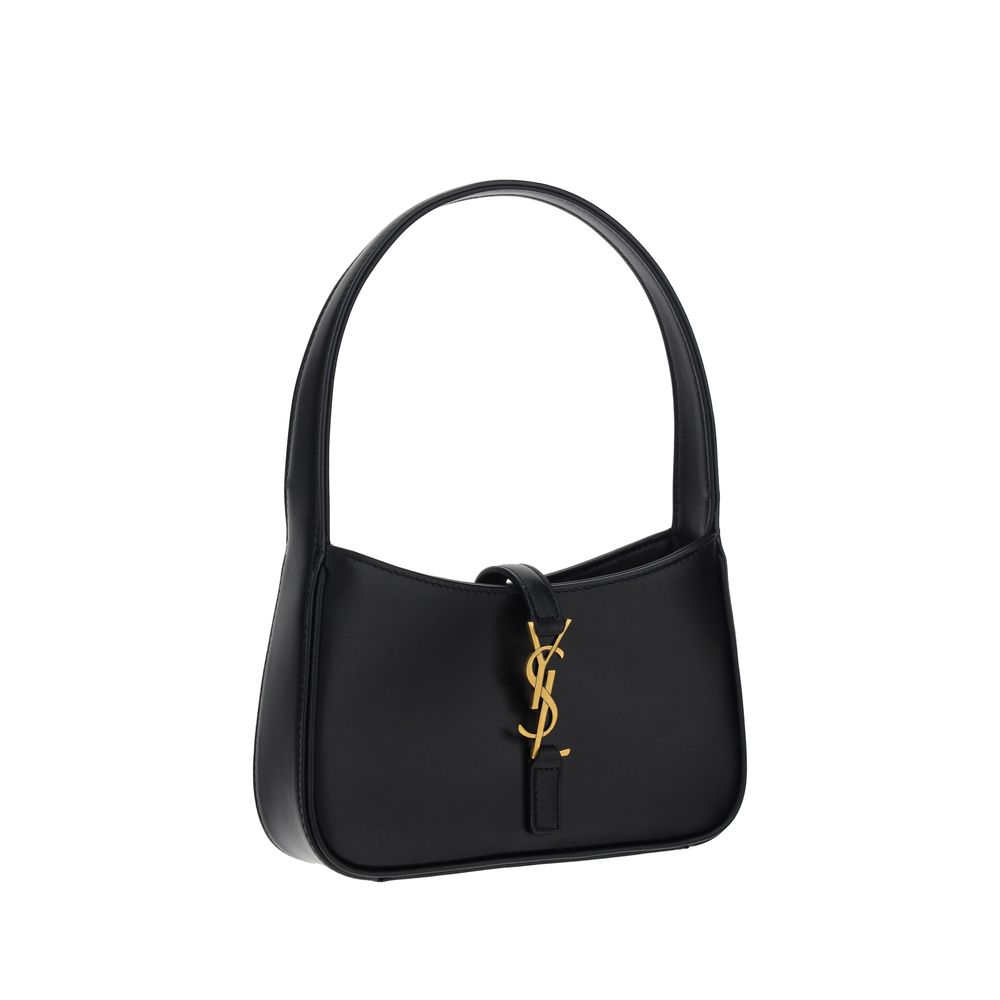 Saint Laurent Black Calf Leather Mini Hobo Shoulder Bag