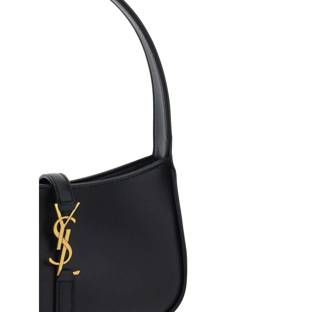 Saint Laurent Black Calf Leather Mini Hobo Shoulder Bag