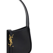 Saint Laurent Black Calf Leather Mini Hobo Shoulder Bag