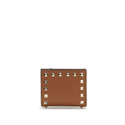 Valentino Garavani Brown Grained Lamb Leather Wallet