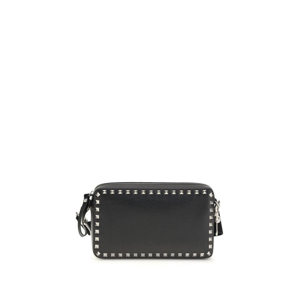 Valentino Garavani Black Calf Leather Shoulder Bag
