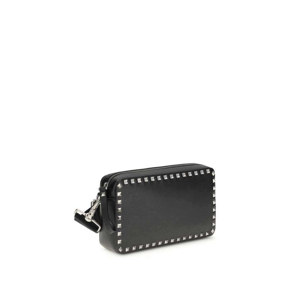 Valentino Garavani Black Calf Leather Shoulder Bag