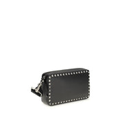Valentino Garavani Black Calf Leather Shoulder Bag