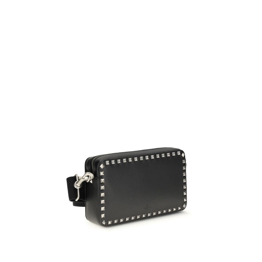 Valentino Garavani Black Calf Leather Shoulder Bag