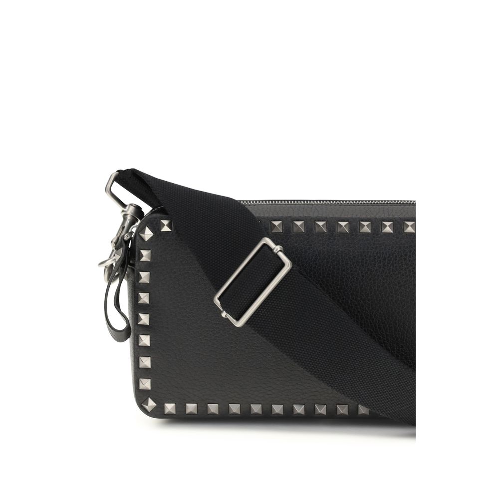Valentino Garavani Black Calf Leather Shoulder Bag