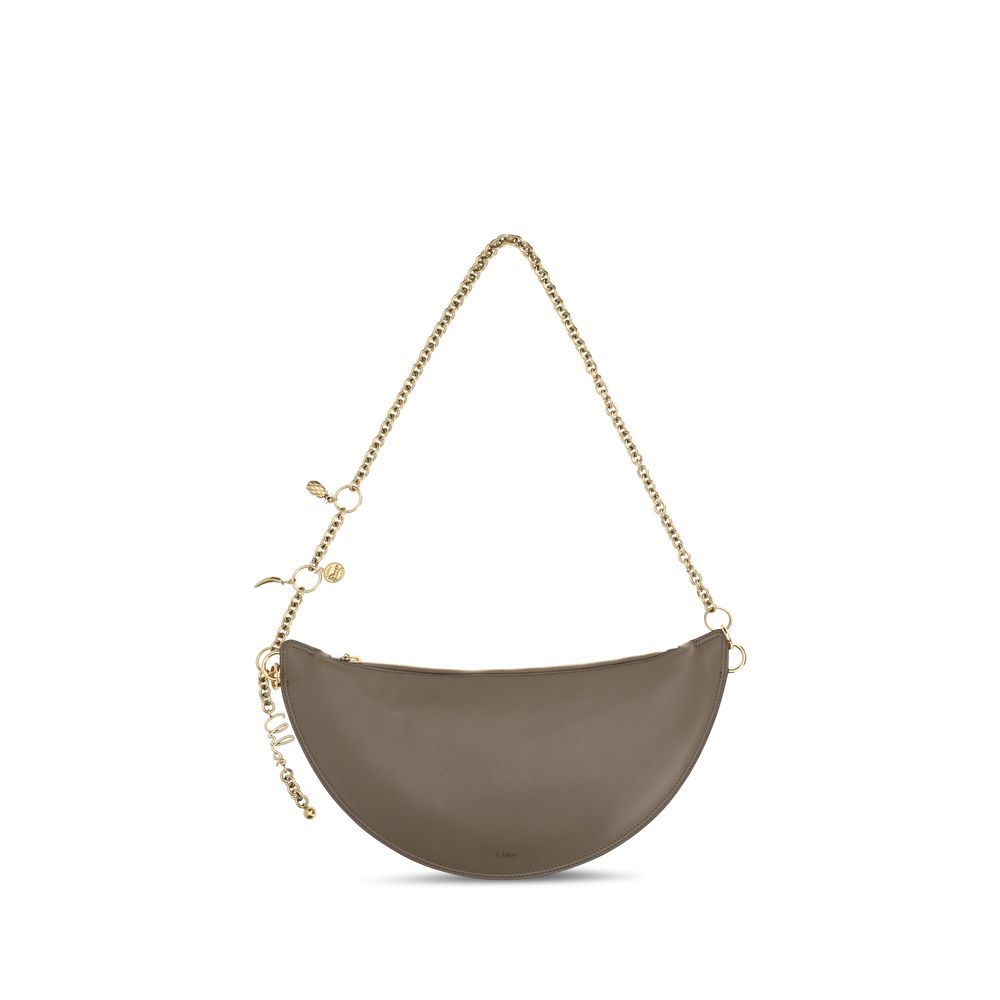 Chloé Gray Calf Leather Shoulder Bag