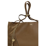 Chloé Brown Grenadine Calf Leather Suede Shoulder Bag