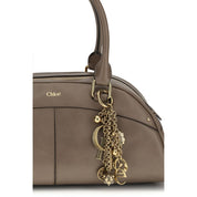 Chloé Gray Calf Leather Bowling Handbag