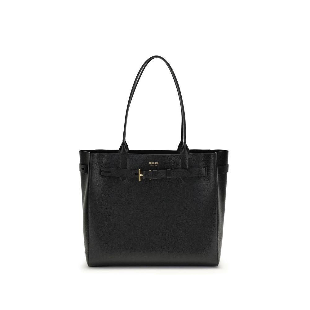 Tom Ford Black Calf Leather Shoulder Bag