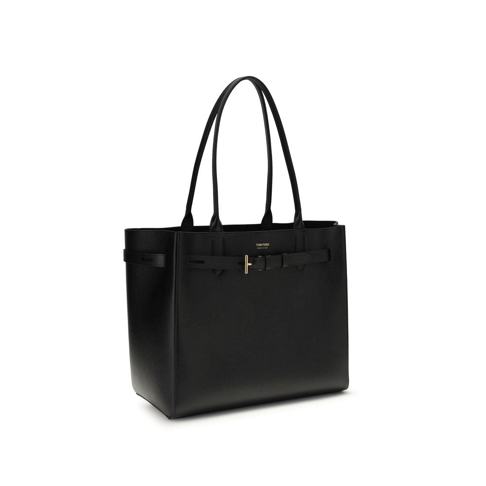 Tom Ford Black Calf Leather Shoulder Bag