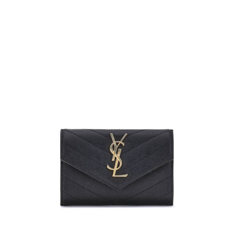 Saint Laurent Black Calf Leather Wallet
