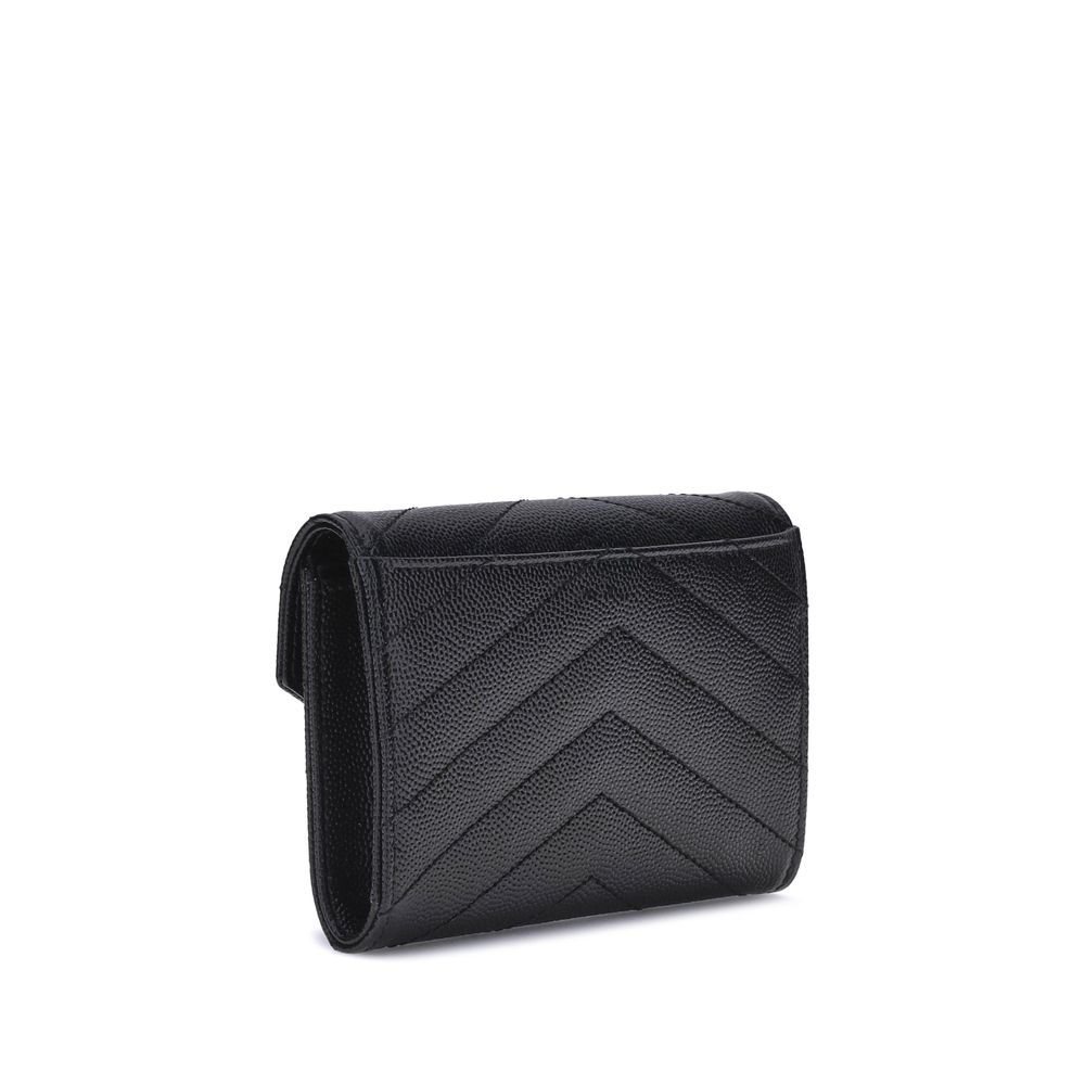 Saint Laurent Black Calf Leather Wallet