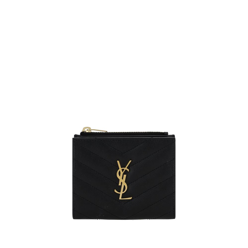 Saint Laurent Black Calf Leather Wallet